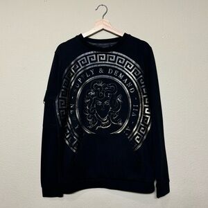 Supply & Demand top men medium crewneck sweatshirt serpent black & gold